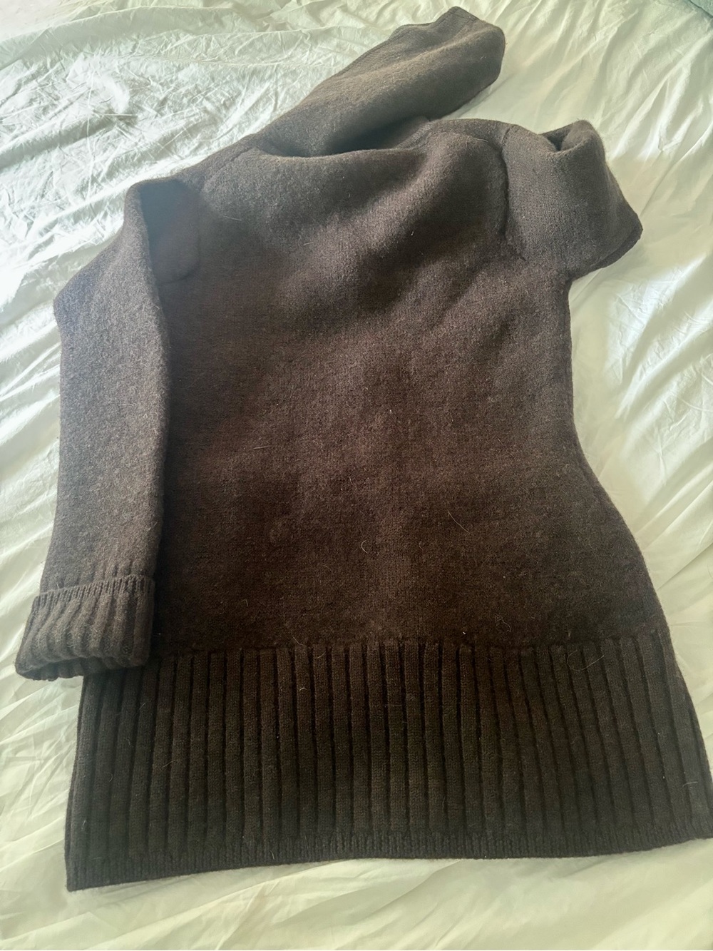 100% Wool Smartwool Hooded Toggle Coatigan - Dark Brown - Picture 4 of 10